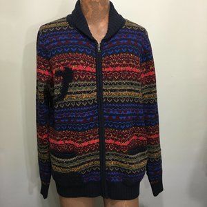 The Rail L Multi-Color Zip-Front Cardigan Sweater